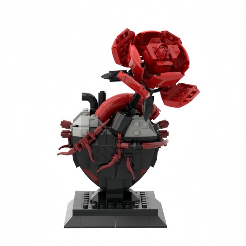 Rose Heart Building Block Set